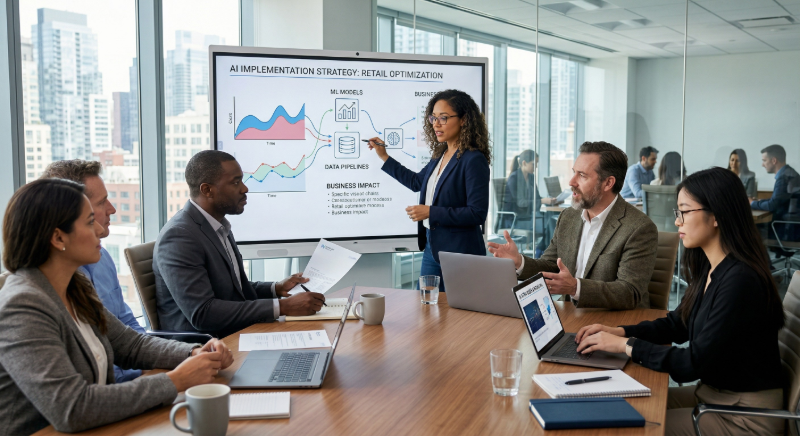 AI implementation strategy meeting